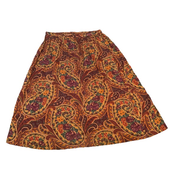 Vintage Alfred Dunner Skirt Women's 16 Floral Print A-Line Midi USA Made - Picture 1 of 5